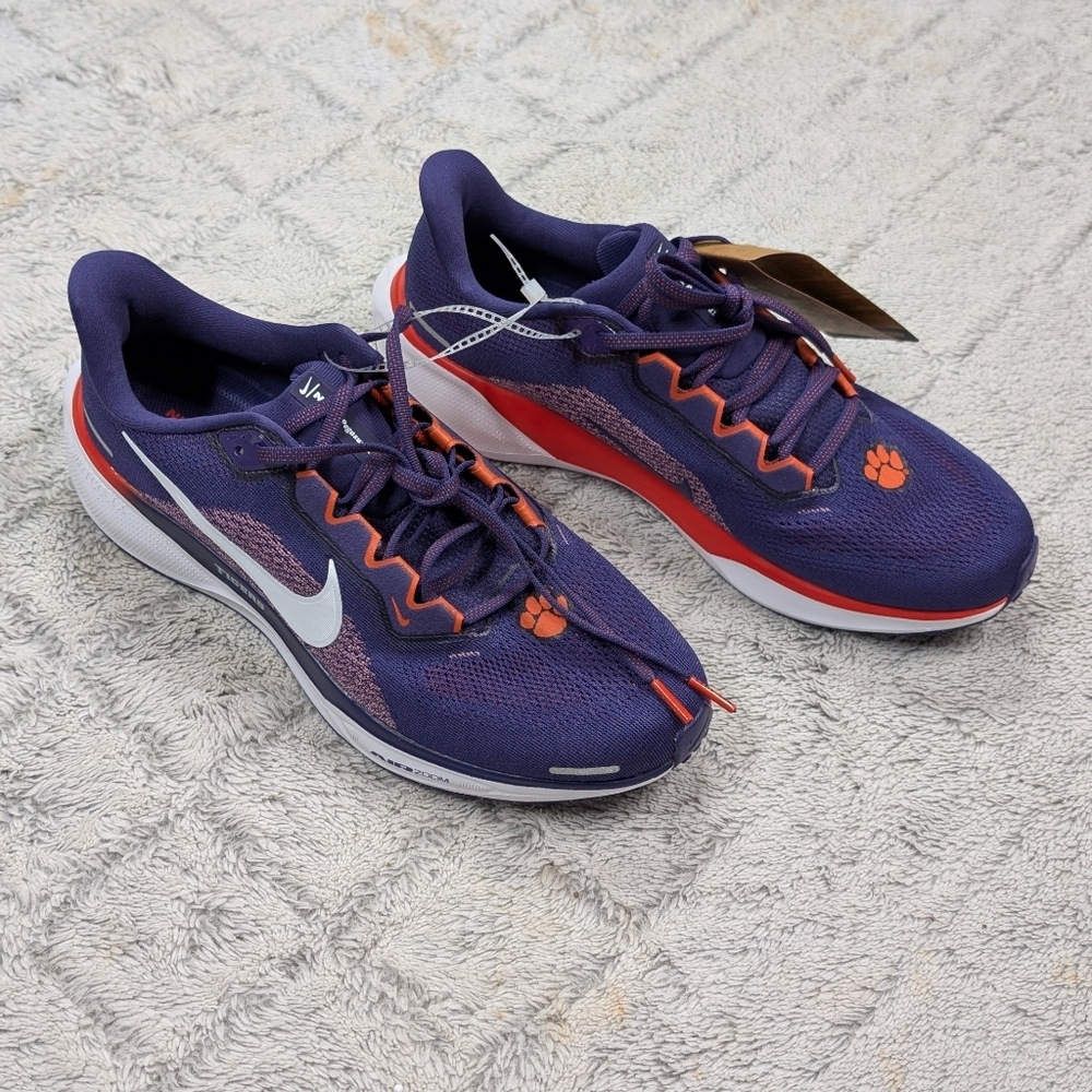 Nike Air Zoom Pegasus 41 Clemson Tigers Purple Running Shoes Mens 9.5 FZ5108-500